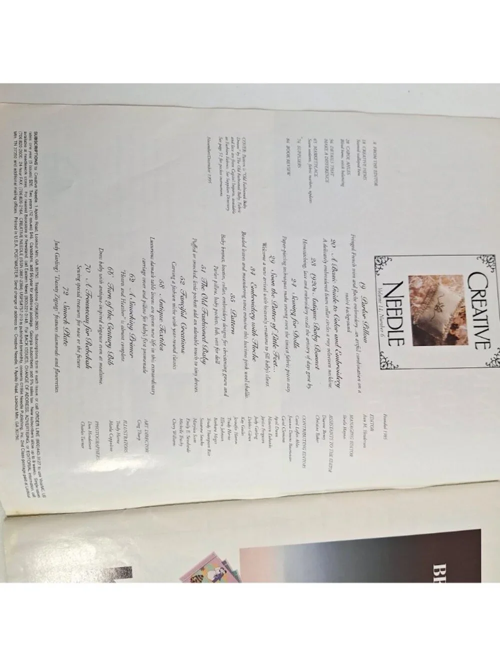 Creative Needle Magazine Babies Head To Toe Nov Dec 1995 Embroidery Patterns - Picture 8 of 9